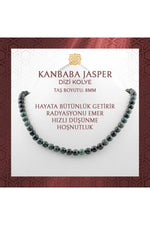 Kanbaba Jasper 8 mm Dizi Doğal Taş Kolye - 54cm