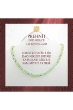 Prehnit 6 mm Dizi Doğal Taş Kolye - 54cm