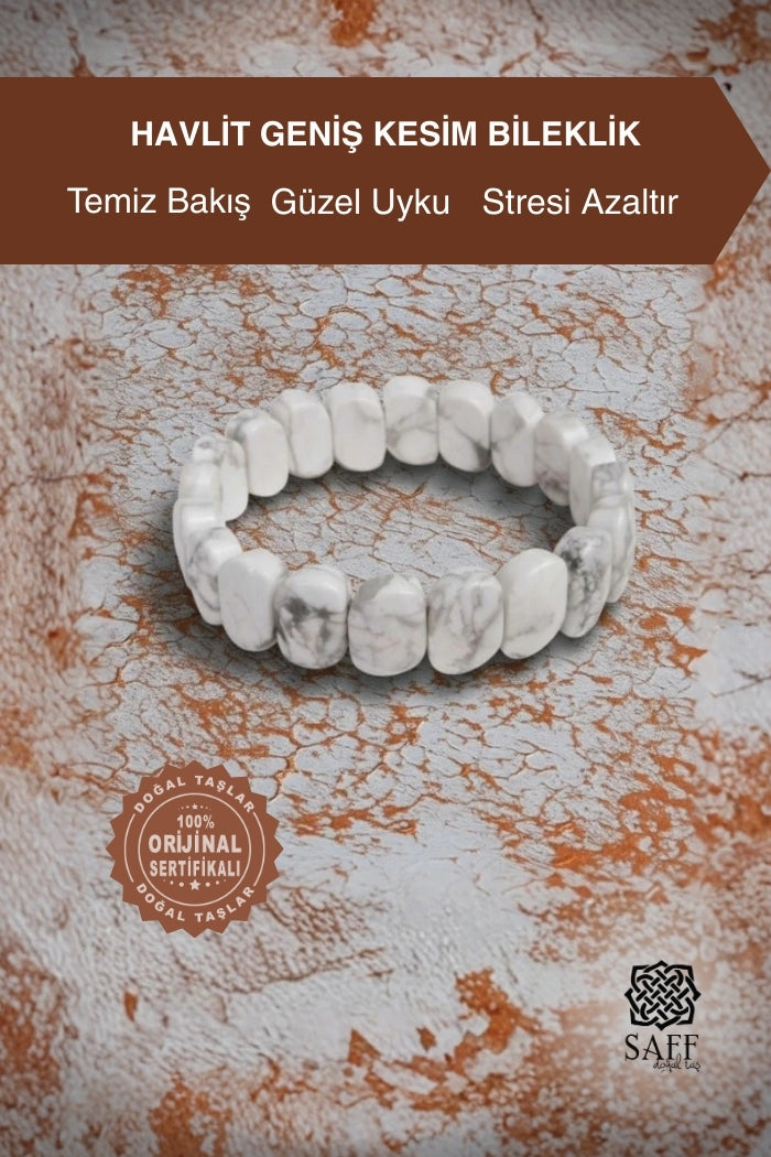 Havlit Doğal Taş Geniş Kesim Bileklik 210309