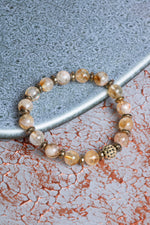 AA Kalite Sitrin &amp; Hematit &amp; Zirkon Aparatlı Bileklik 8mm 1