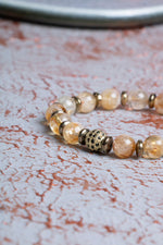 AA Kalite Sitrin &amp; Hematit &amp; Zirkon Aparatlı Bileklik 8mm 1