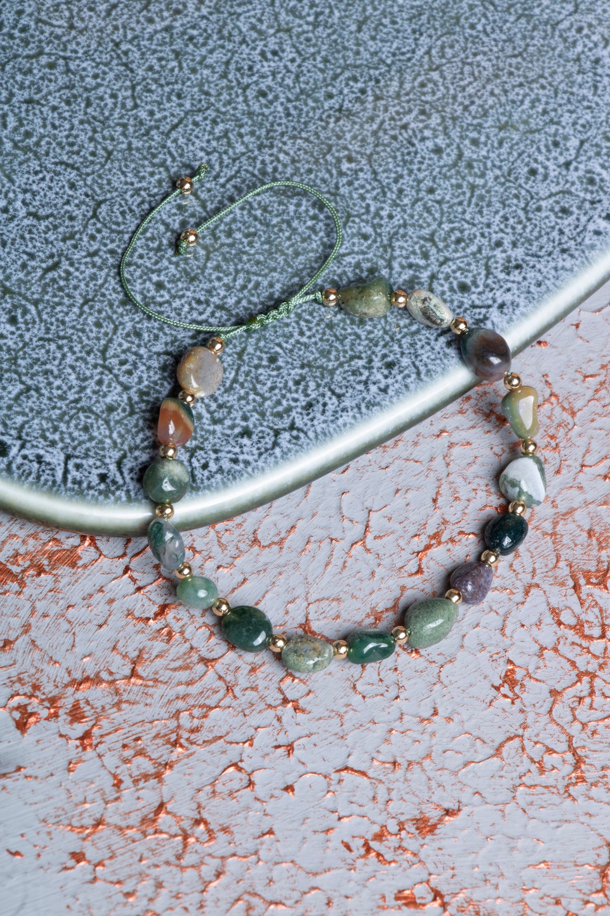 Akik &amp; Hematit Makrome Bileklik