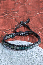 Akik &amp; Hematit Özel Tasarım Makrome Bileklik