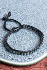 Akik &amp; Hematit Özel Tasarım Makrome Bileklik