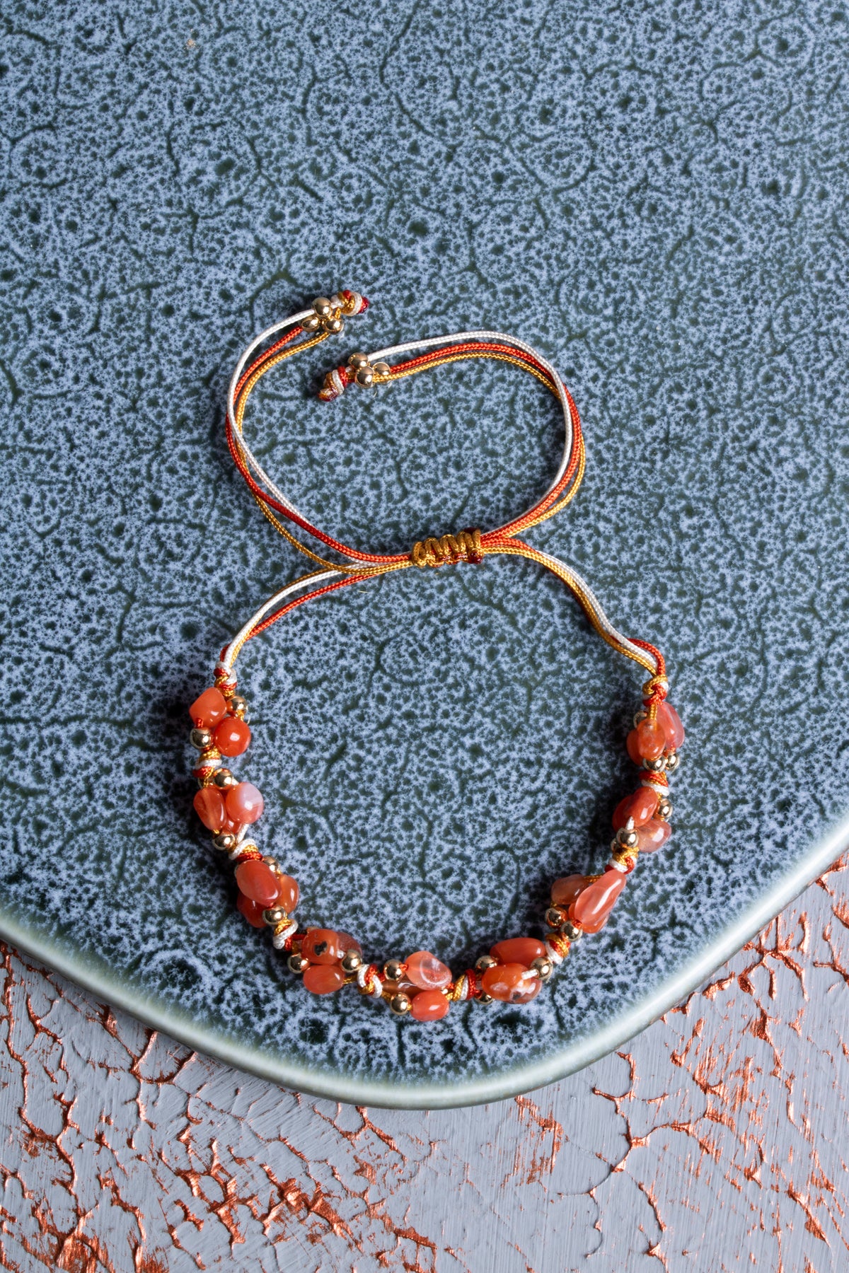 Akik A Kalite Natürel Taşlar Makrome Bileklik