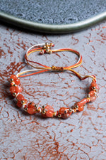 Akik A Kalite Natürel Taşlar Makrome Bileklik