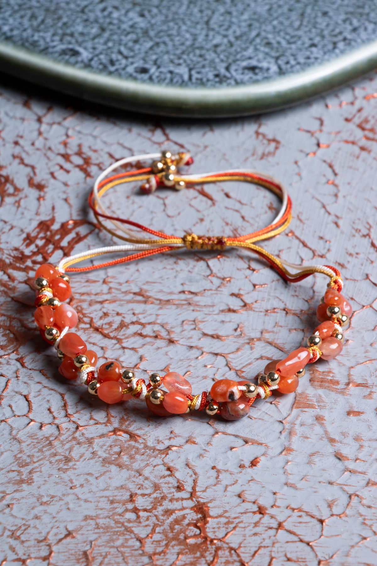 Akik A Kalite Natürel Taşlar Makrome Bileklik