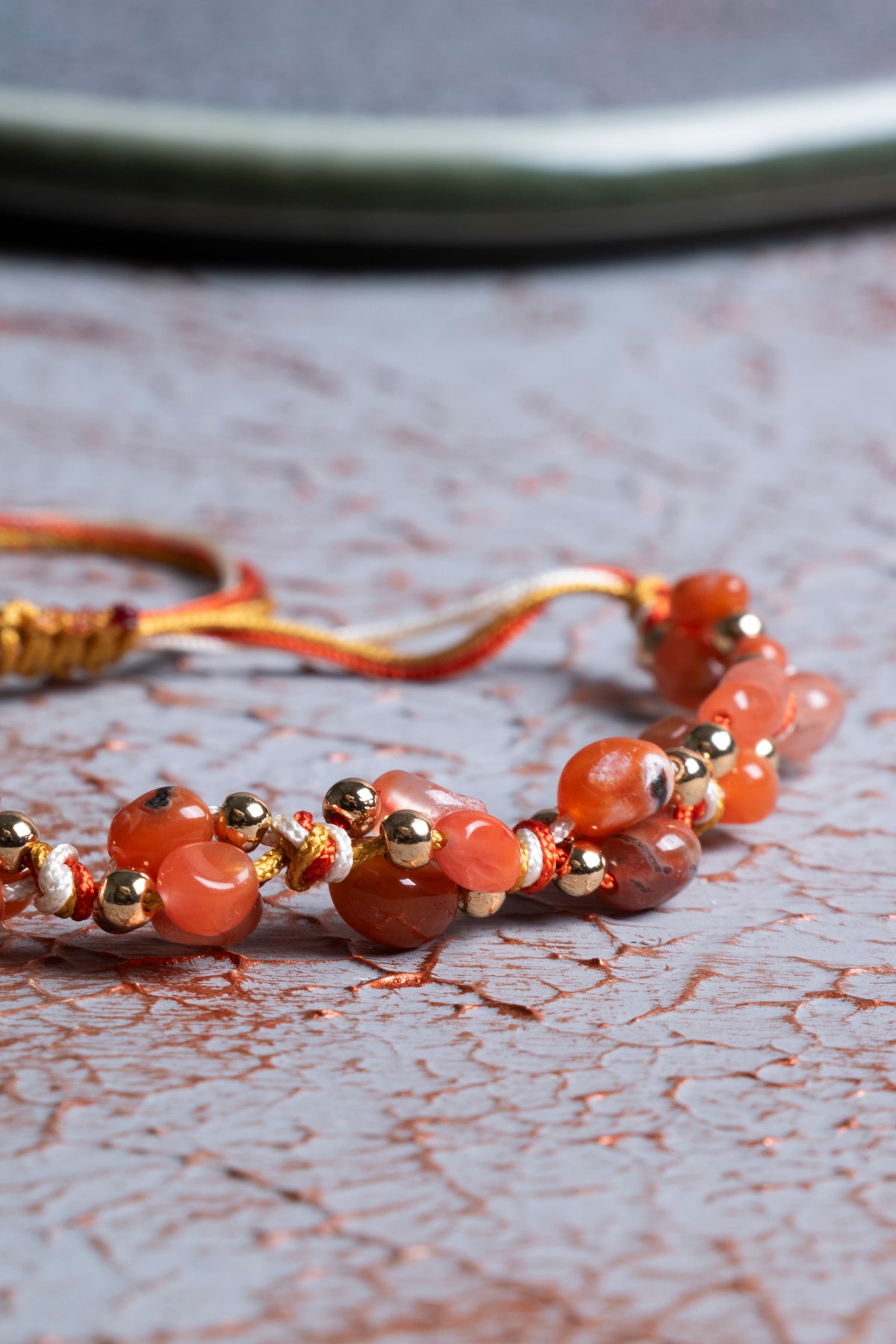 Akik A Kalite Natürel Taşlar Makrome Bileklik