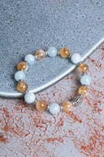 Akuamarin &amp; AA Kalite Sitrin &amp; Zirkon Aparat Bileklik