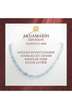 Akuamarin 6 mm Dizi Doğal Taş Kolye