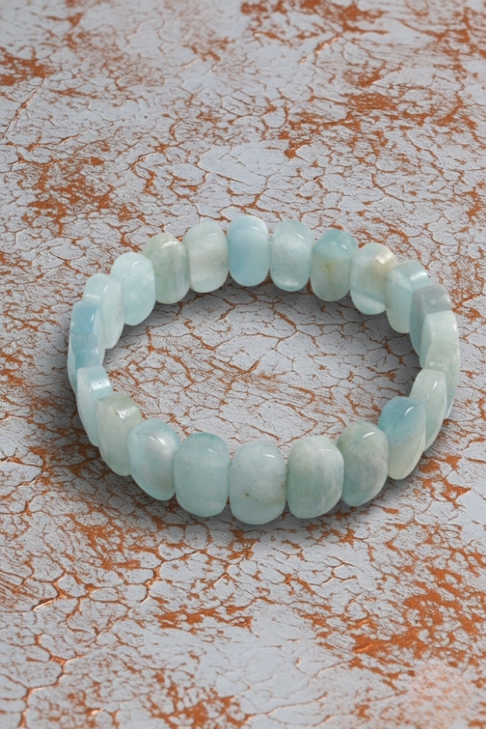 Akuamarin Doğal Taş Geniş Kesim Bileklik 210172