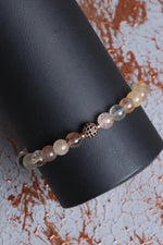 Altın Rutilli Kuvars &amp; Zirkon Aparatlı Bileklik 6mm 1