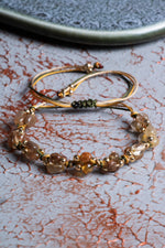 Altın Rutilli Kuvars A Kalite Natürel Taşlar Makrome Bileklik