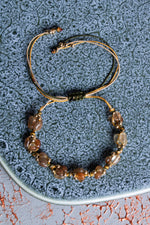 Altın Rutilli Kuvars A Kalite Natürel Taşlar Makrome Bileklik