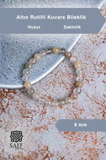 Altın Rutilli Kuvars Bileklik 8mm