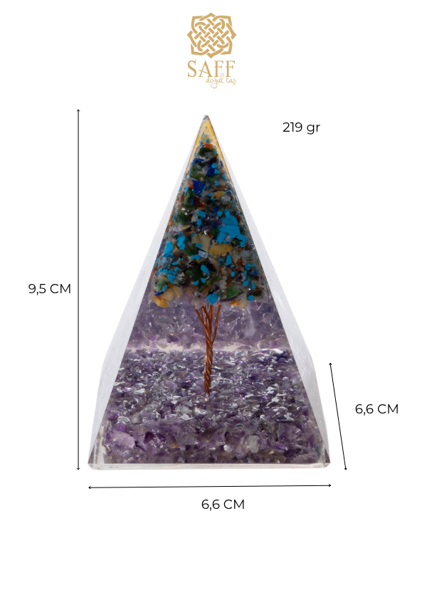 Ametist &amp; Genel Çakra Ağaçlı Piramit