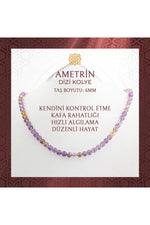Ametrin 6 mm Dizi Doğal Taş Kolye