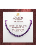 Ametrin 8 mm Dizi Doğal Taş Kolye