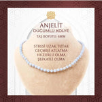 Anjelit 6 mm Düğümlü Doğal Taş Kolye