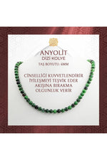 Anyolit 6 mm Dizi Doğal Taş Kolye