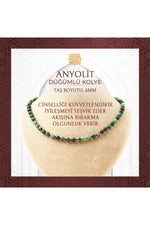Anyolit 6 mm Düğümlü Doğal Taş Kolye