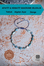 Apatit &amp; Hematit Makrome Bileklik