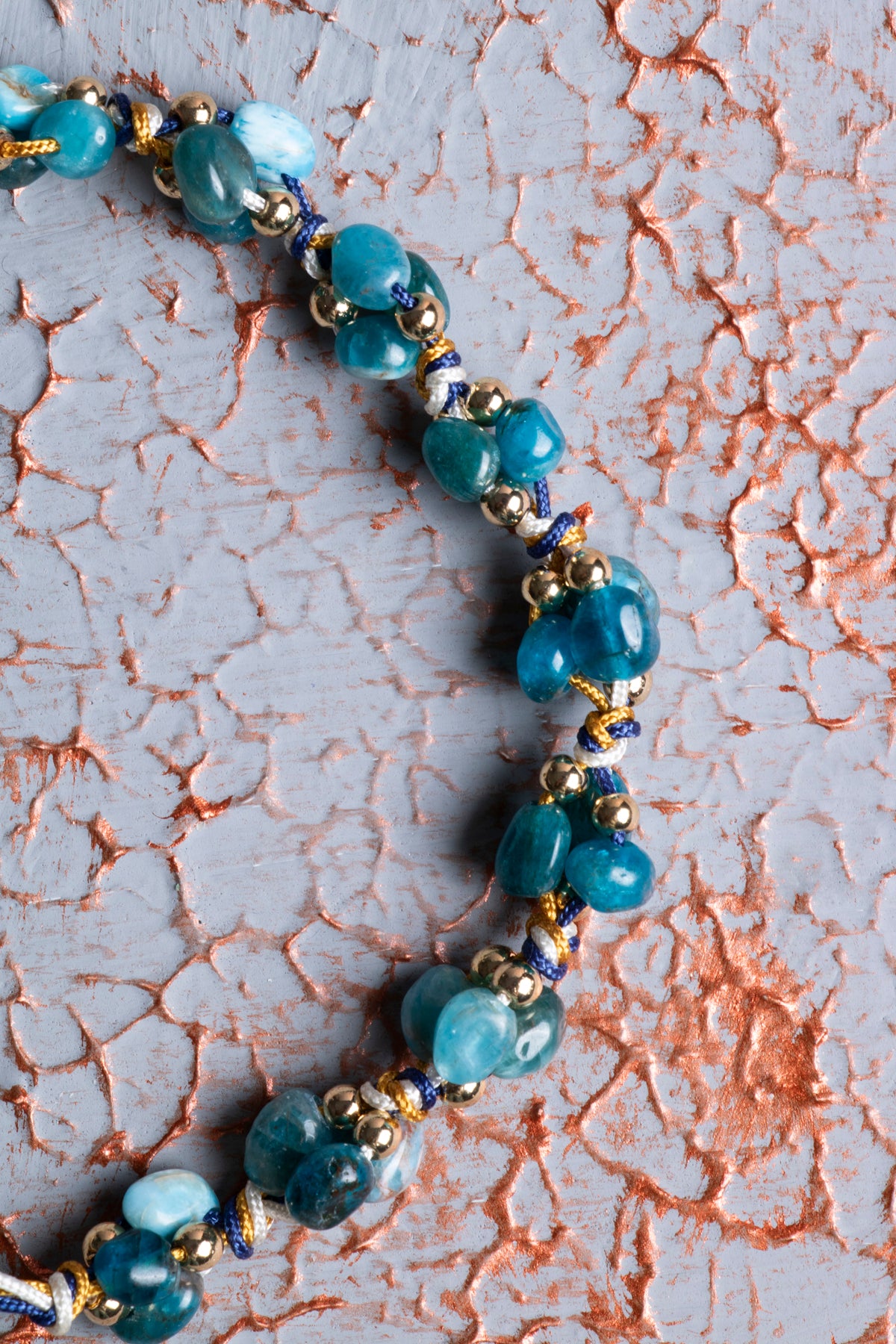 Apatit A Kalite Natürel Taşlar Makrome Bileklik