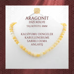 Aragonit 8 mm Dizi Doğal Taş Kolye