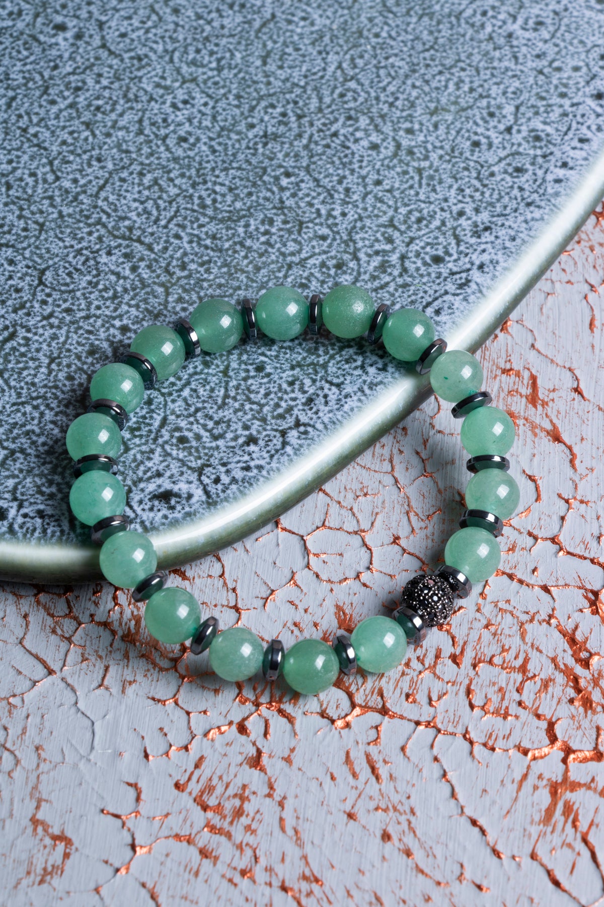 Aventurin &amp; Hematit Zirkon Aparat Bileklik