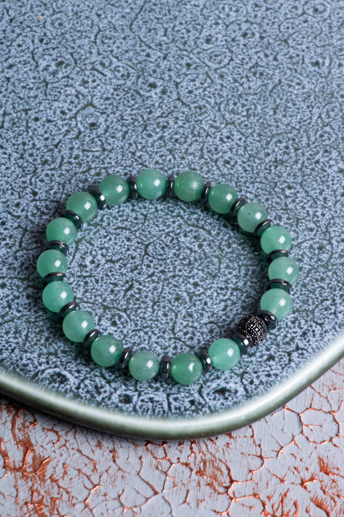 Aventurin &amp; Hematit Zirkon Aparat Bileklik