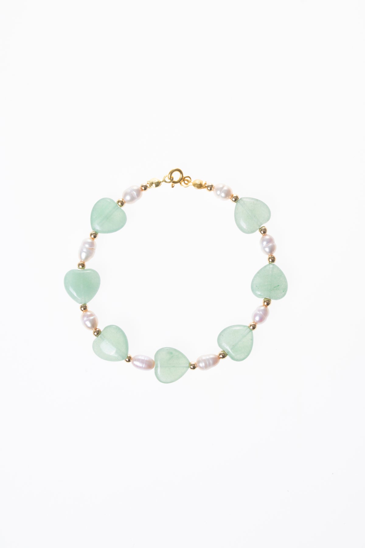 Aventurin &amp; İnci &amp; Gümüş Kapama Bileklik