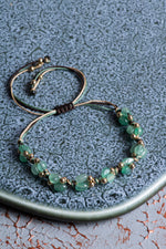 Aventurin A Kalite Natürel Taşlar Makrome Bileklik