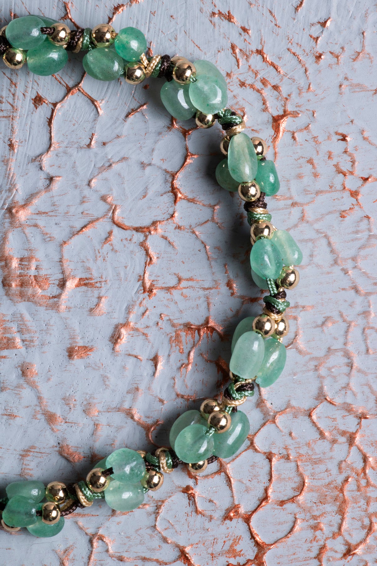 Aventurin A Kalite Natürel Taşlar Makrome Bileklik