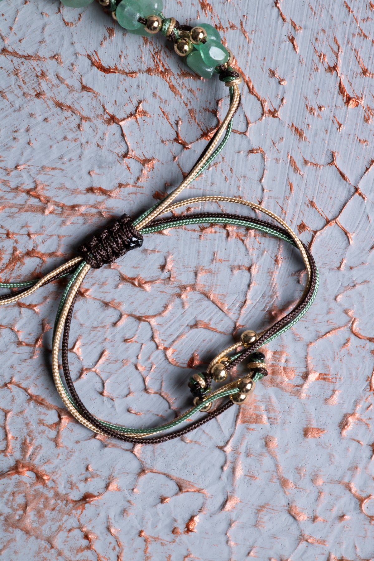 Aventurin A Kalite Natürel Taşlar Makrome Bileklik