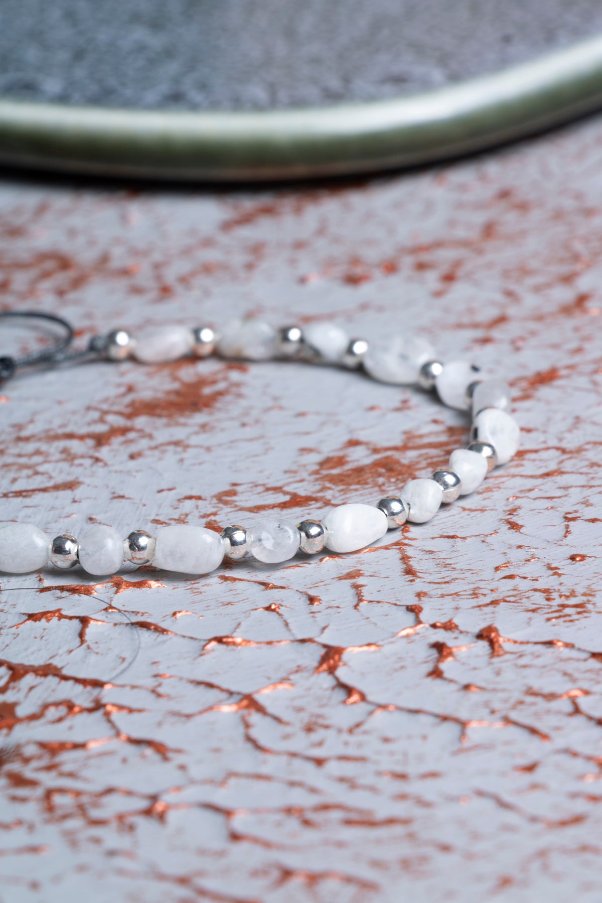 Ay Taşı &amp; Hematit Makrome Bileklik