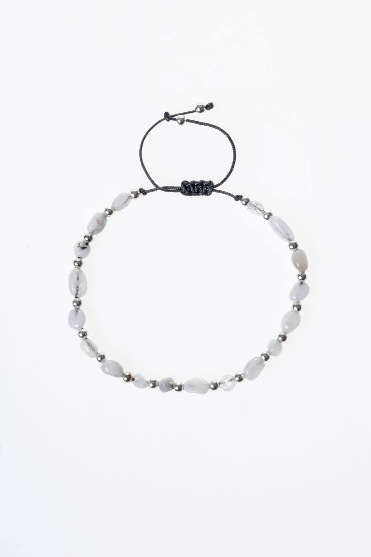 Ay Taşı &amp; Hematit Makrome Bileklik