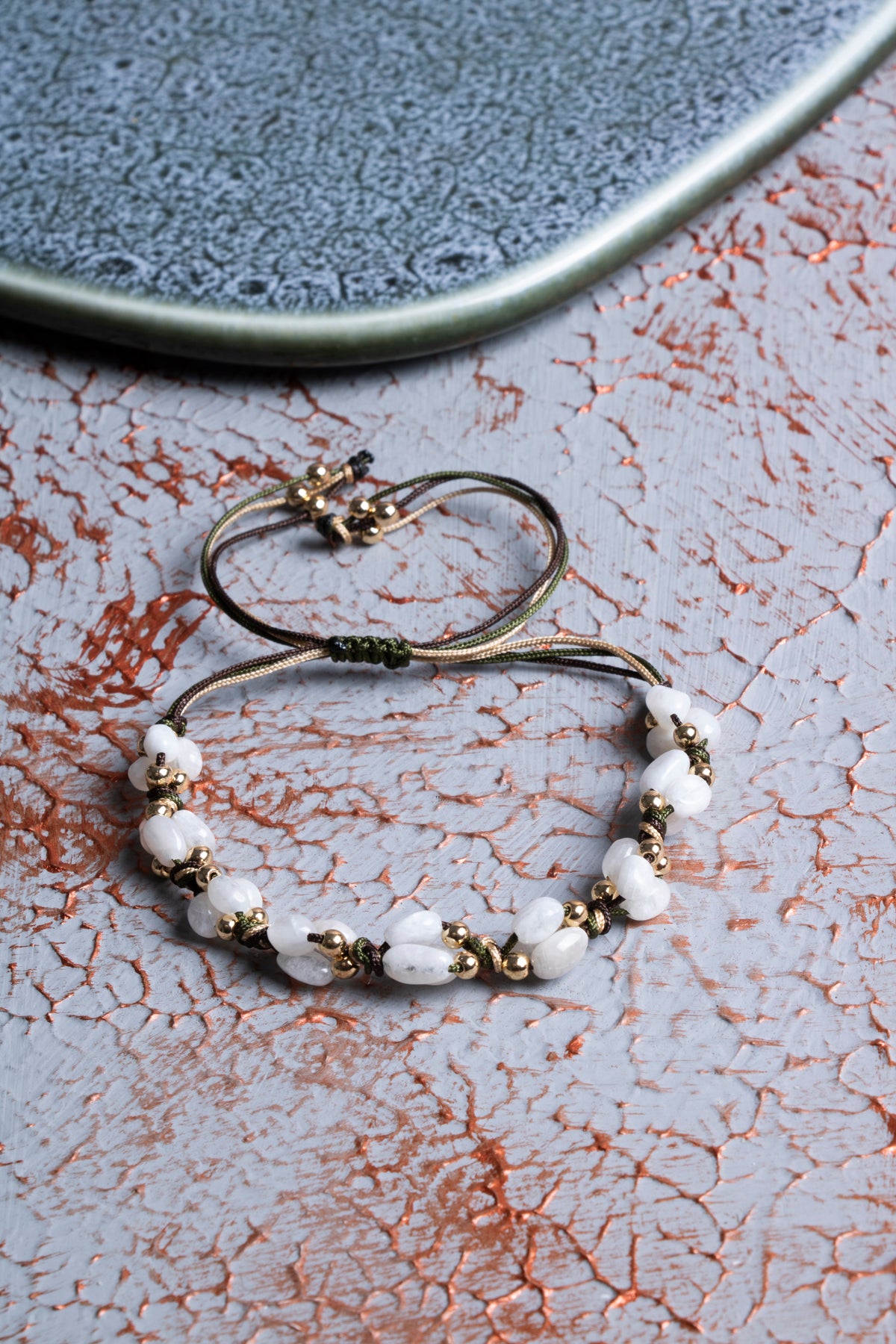 Ay Taşı A Kalite Natürel Taşlar Makrome Bileklik