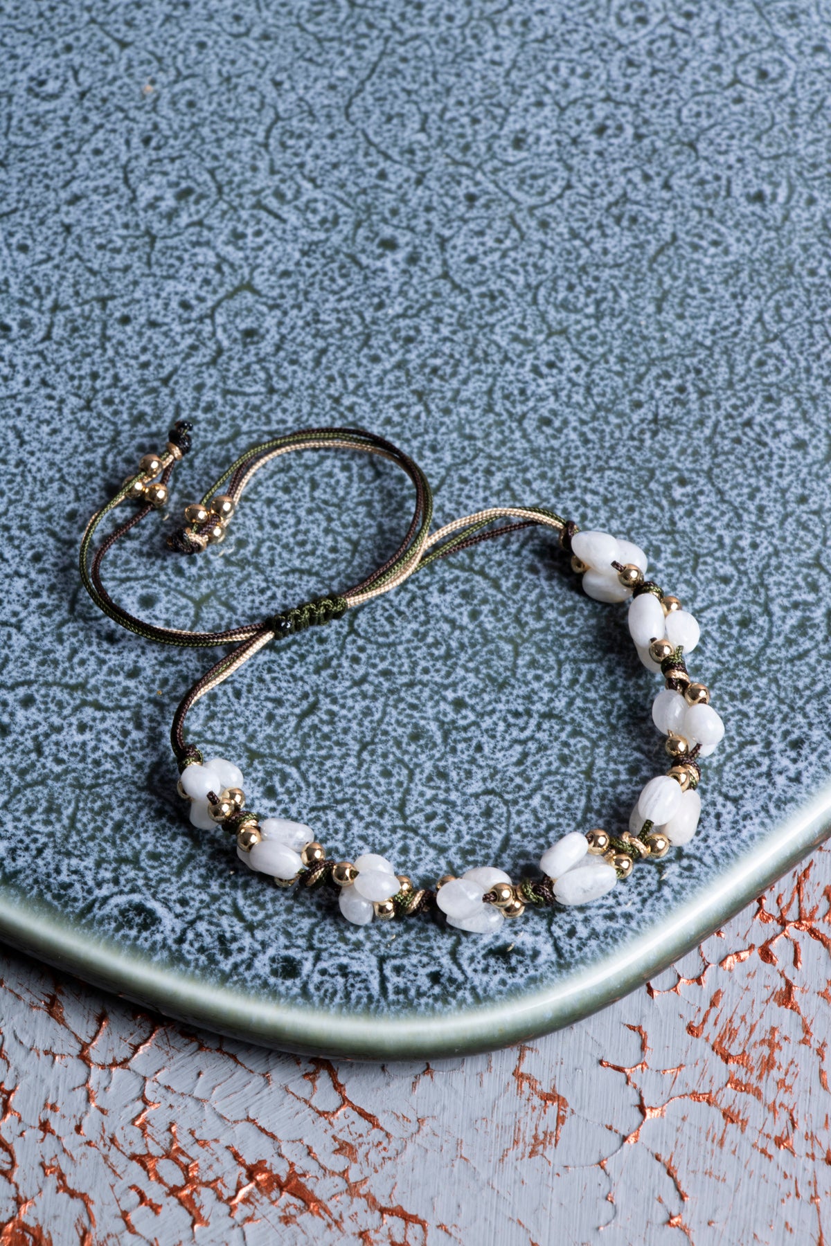 Ay Taşı A Kalite Natürel Taşlar Makrome Bileklik