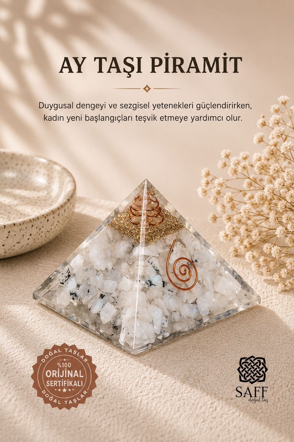 Sertifikalı Ay Taşı Piramit2