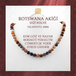 Botswana Akiği 8 mm Dizi Doğal Taş Kolye