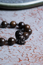 Bronzit &amp; Hematit &amp; Gladyatör Zirkon Aparat Makrome Bileklik