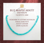 Buz Mavizi Apatit 6 mm Dizi Doğal Taş Kolye