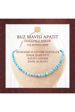 Buz Mavizi Apatit 6 mm Düğümlü Doğal Taş Koly