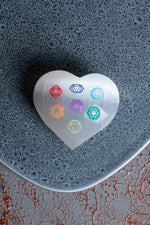 Çakra Sembollü Kalp Selenit Obje