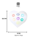Çakra Sembollü Kalp Selenit Obje