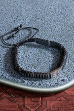 Çapa Gümüş Aparatlı Hematit Doğal Taş Makrome Bileklik