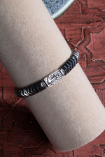 Çapa Gümüş Aparatlı Hematit Doğal Taş Makrome Bileklik