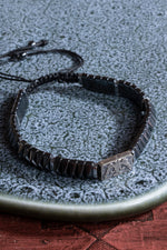 Çift Başlı Selçuklu Kartal Gümüş Aparatlı Hematit Doğal Taş Makrome Bileklik