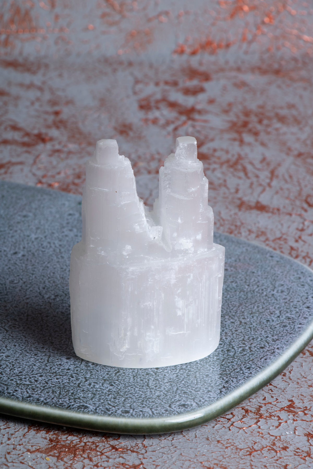 Çift Kule Selenit Mini Dağ Obje