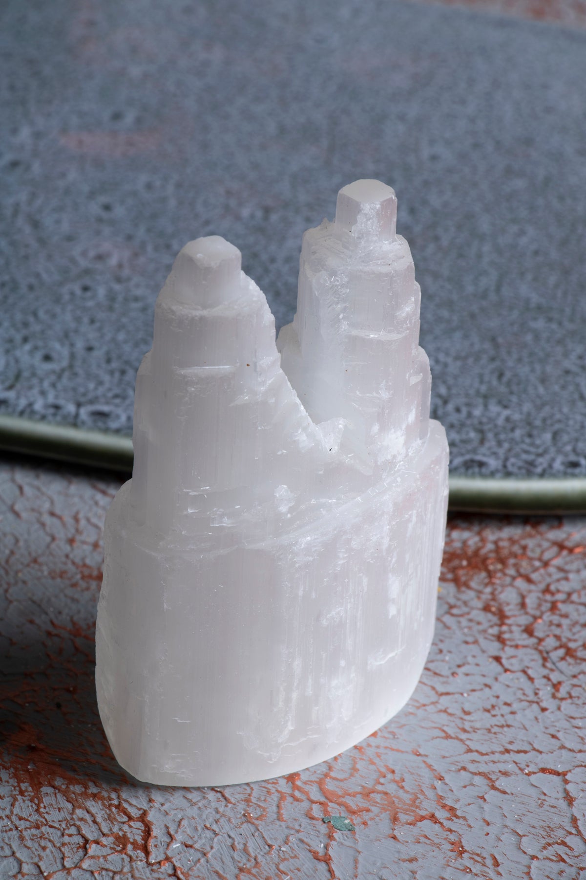 Çift Kule Selenit Mini Dağ Obje